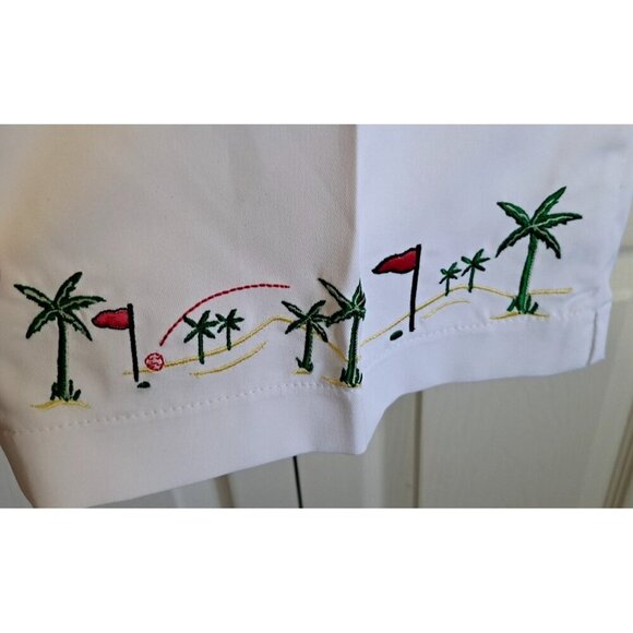 Coral Bay Golf Women's 16 White Cropped Pants Embroidered Hem 21.5" Inseam - Picture 7 of 12